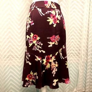 The Limited Silk Flowered Midi Skirt